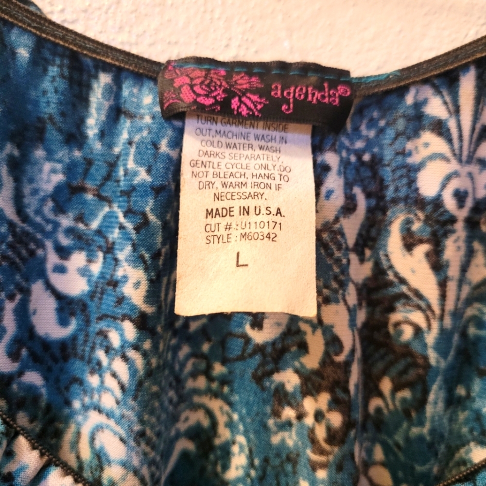 AGENDA Y2k Off Shoulder keyhole Tie sz Large Top - Picture 4 of 7